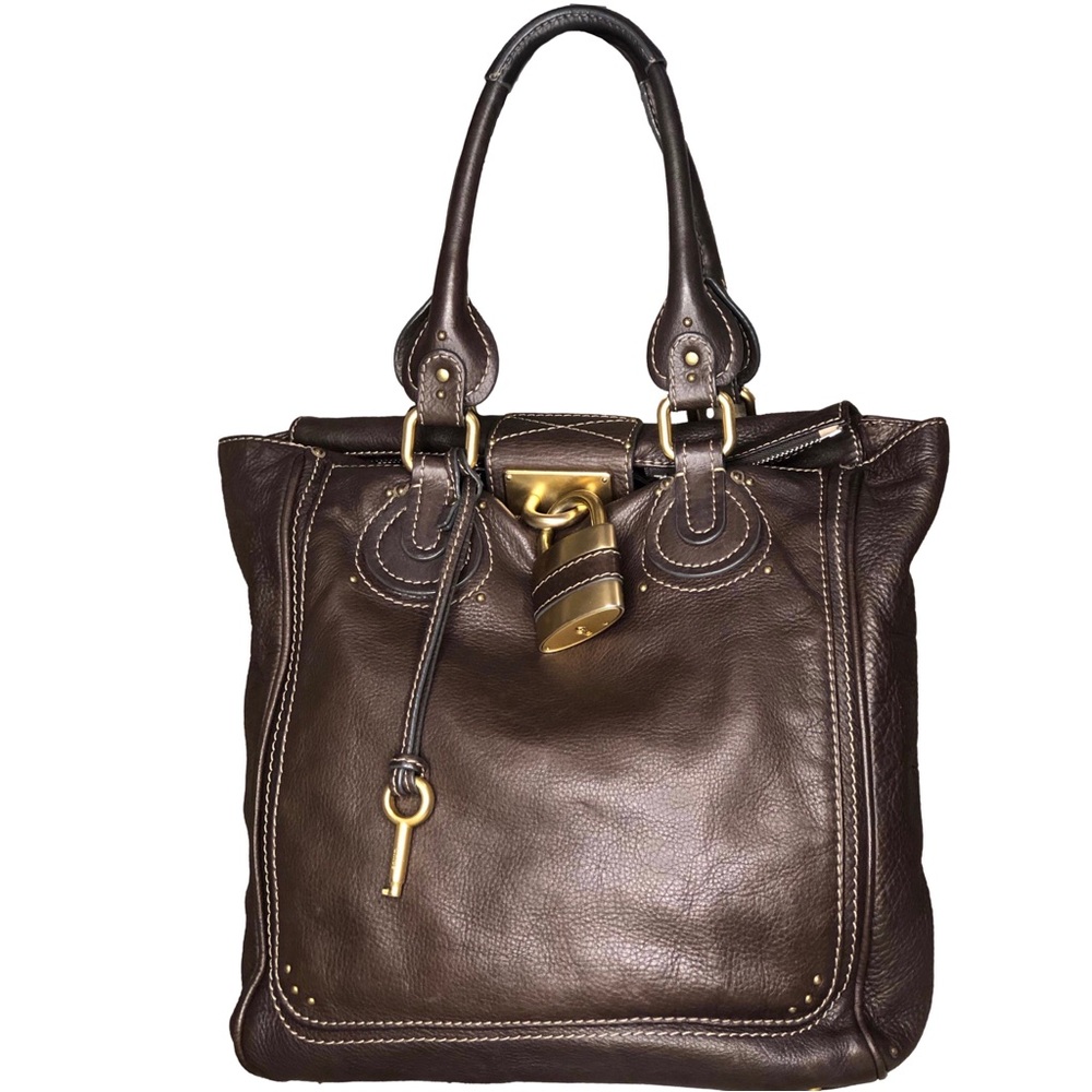 CHLOE Paddington Mocha Brown Leather Bag with Lock & Key Mint Condition - Picture 3 of 17